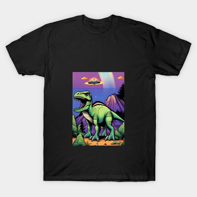UFO Tyrannosaurus T-Shirt by roswellboutique